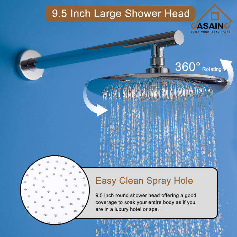 Chrome Dual Head Wall Mounted Shower System with Handheld