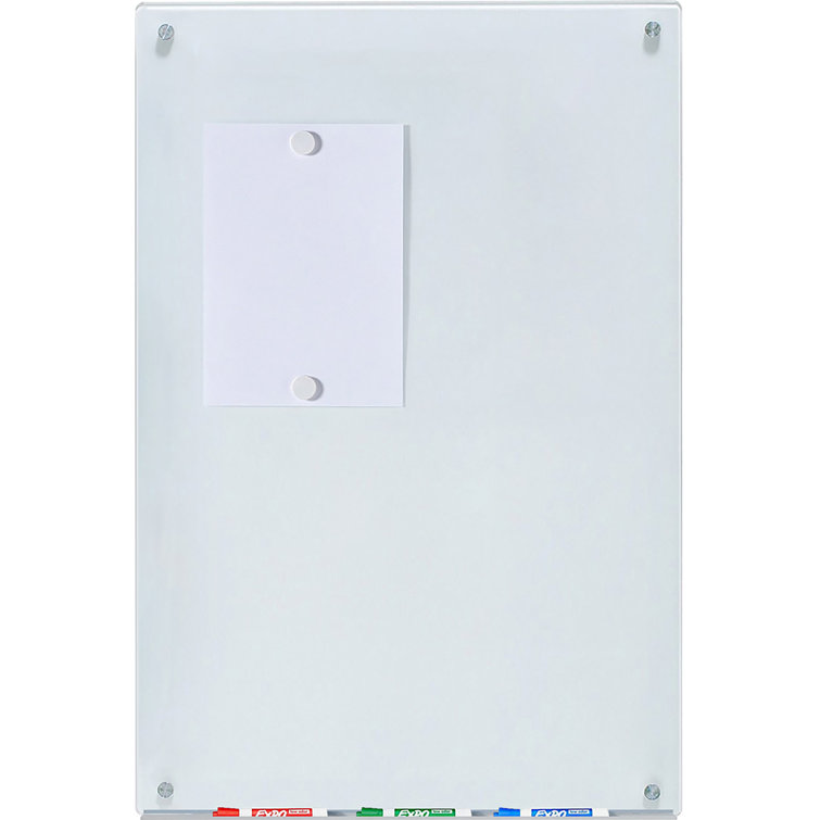 Freestanding White Tempered Glass Magnetic Board 36" x 24"