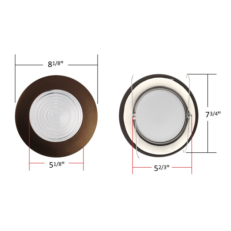 6-Inch Oil-Rubbed Bronze Recessed Shower Trim with Glass Lens