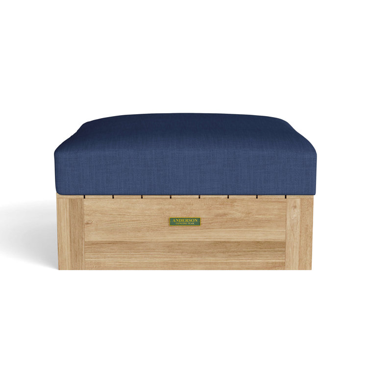 Copacabana Teak Wood Ottoman with Sunbrella Cushion
