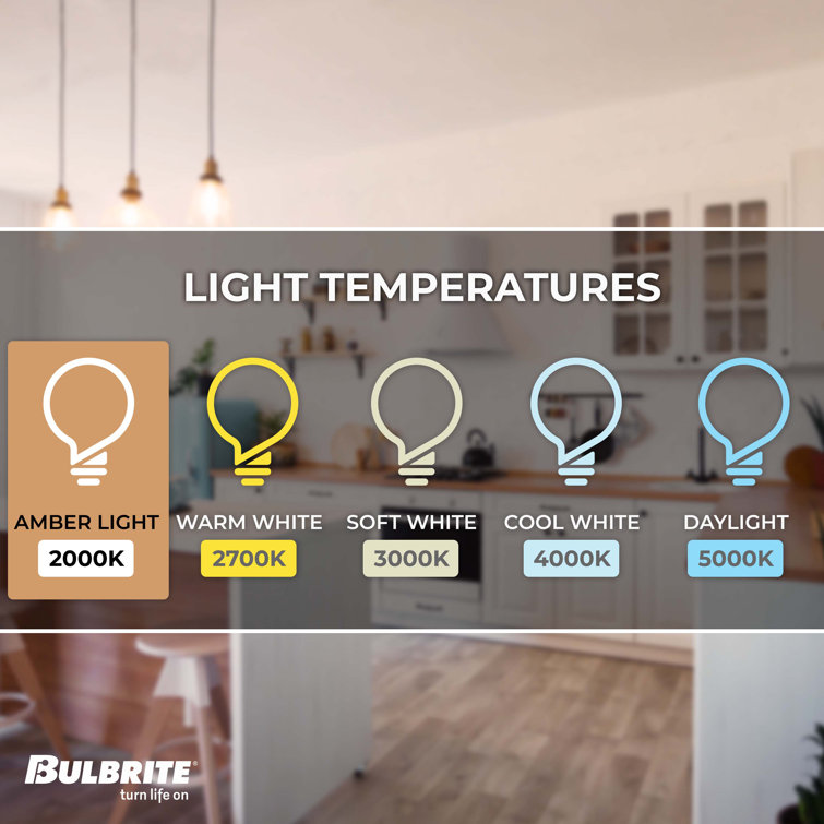 Antique Amber Dimmable LED ST18 Light Bulbs, 2-Pack