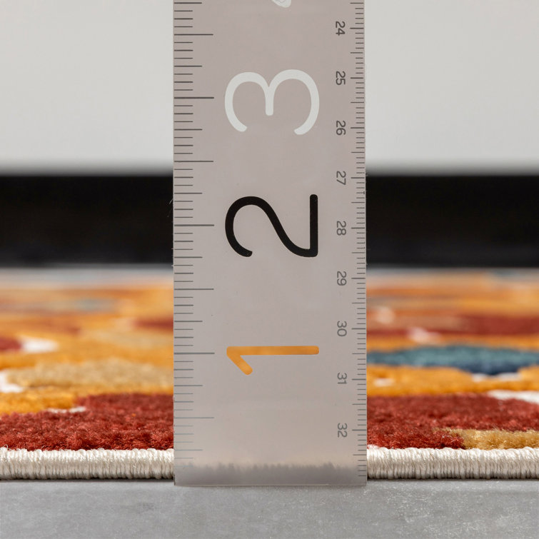 Dorado Red and Yellow Geometric 5' x 7' Outdoor Rug