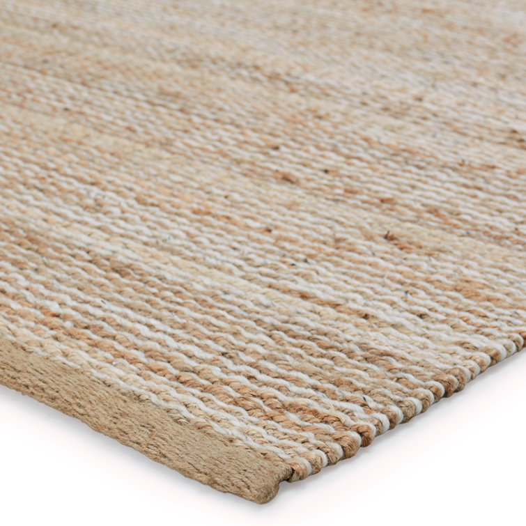 Ivory Stripe Handwoven Wool-Blend 10' x 14' Area Rug