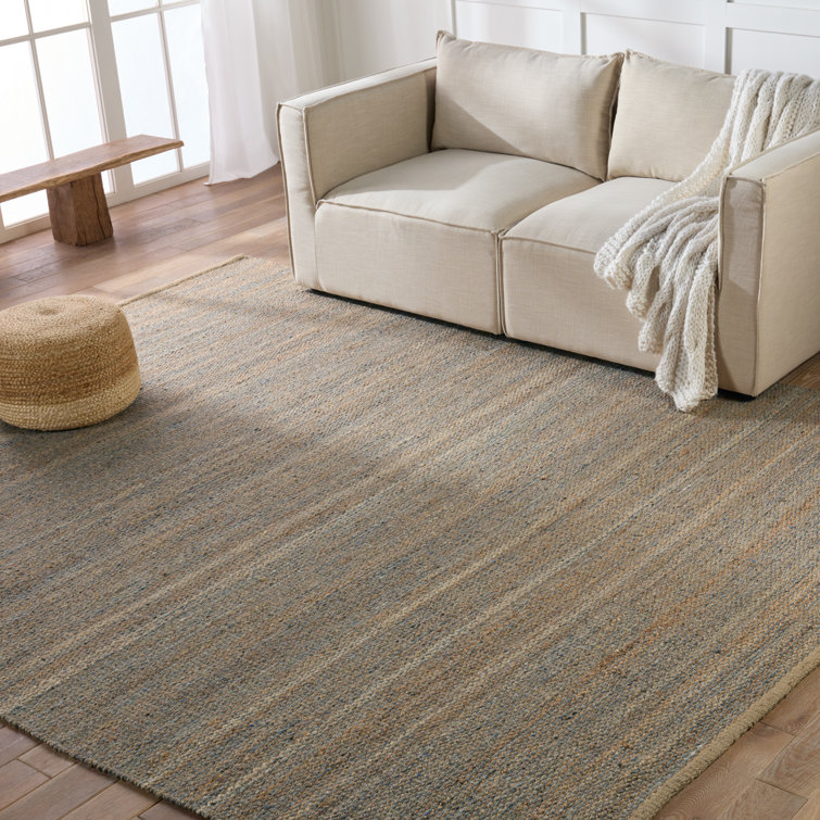 Harman Natural Gray Stripe 5' x 8' Handwoven Wool Blend Area Rug