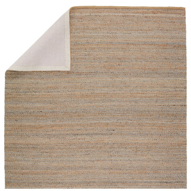 Gray and Beige Wool and Jute 9' x 12' Flat Woven Reversible Rug
