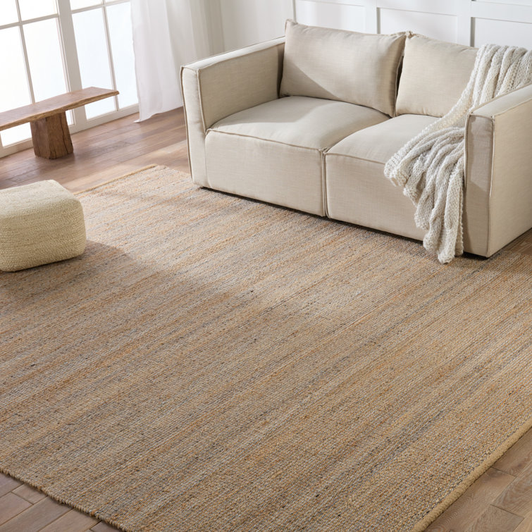 Gray and Beige Wool and Jute 9' x 12' Flat Woven Reversible Rug