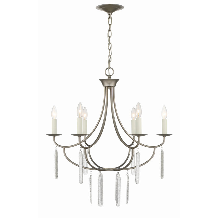 Arwen Silver 26" Classic Crystal Candle Chandelier