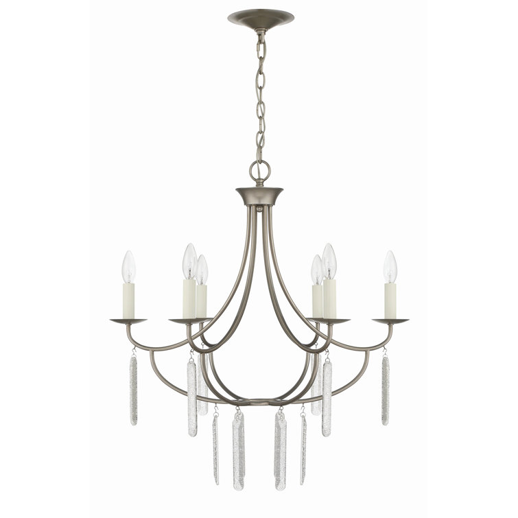 Arwen Silver 26" Classic Crystal Candle Chandelier