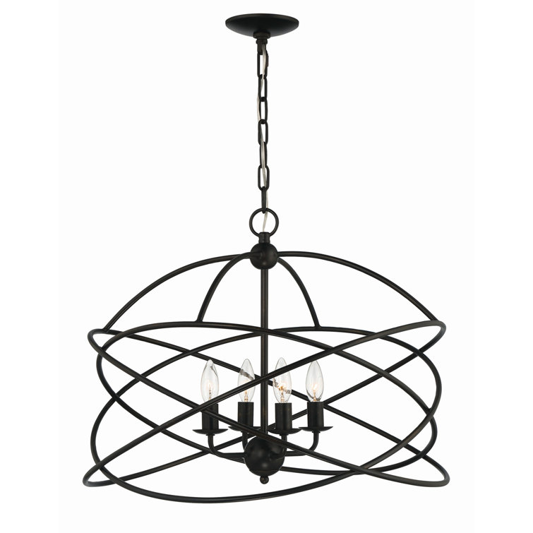 Anson 24" Bronze Iron Geometric Statement Chandelier