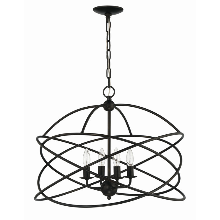 Anson 24" Bronze Iron Geometric Statement Chandelier