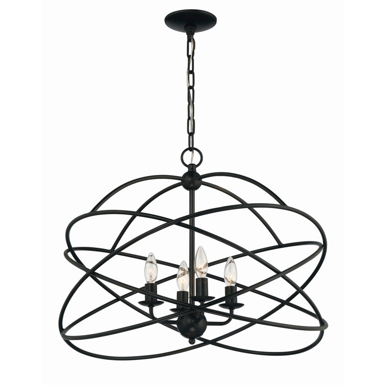 Anson 24" Bronze Iron Geometric Statement Chandelier