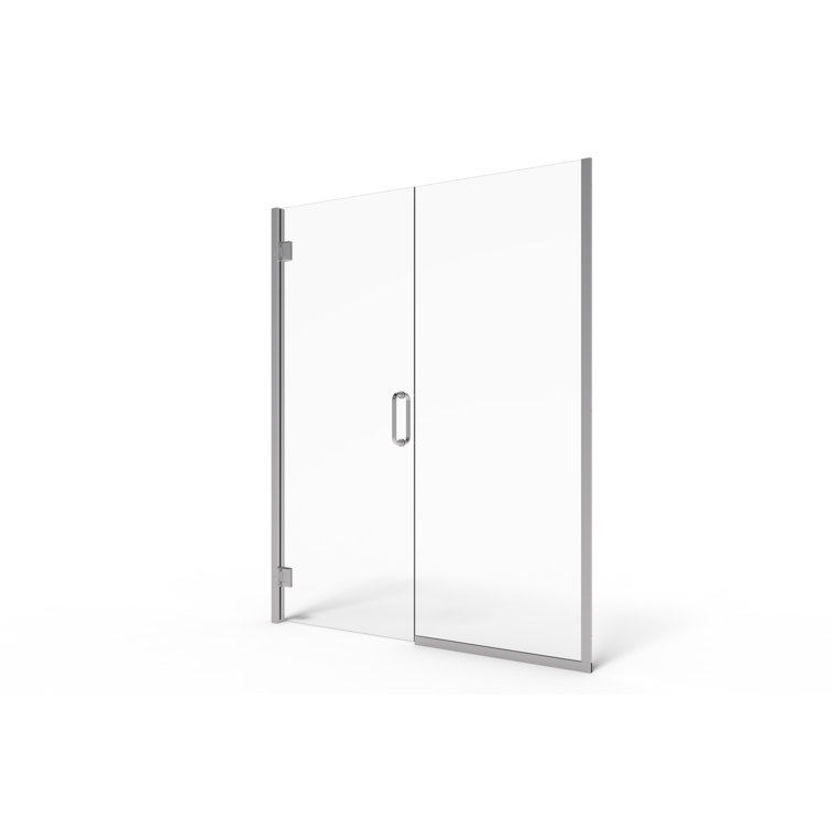 Coppia 60'' Wide Frameless Clear Glass Shower Door in Chrome