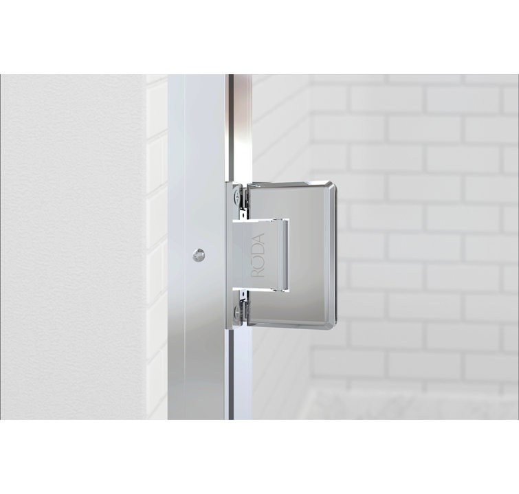 Coppia 29.56'' Chrome Framed Clear Glass Shower Door