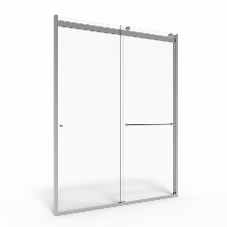 Rotolo 76" High Chrome Semi-Frameless Sliding Shower Door