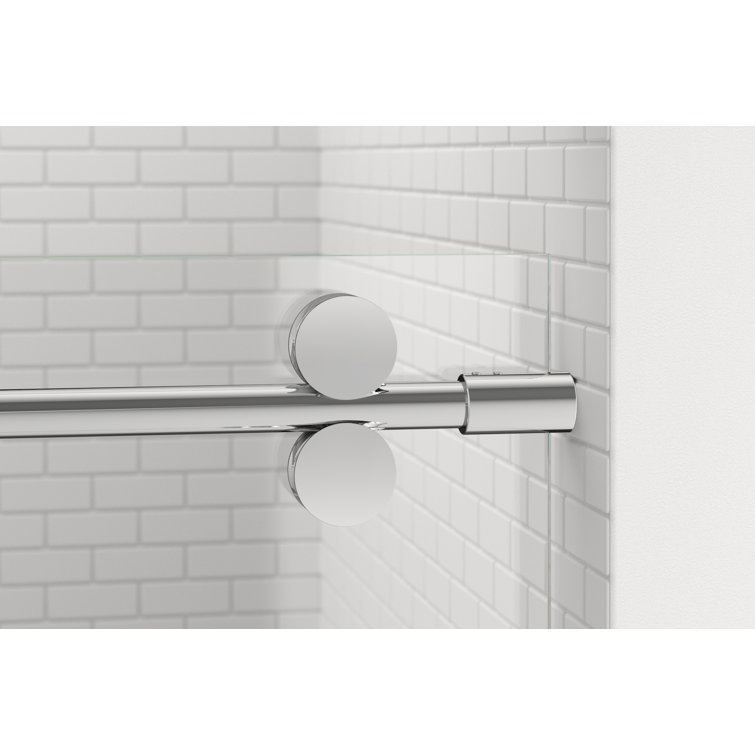 Vinesse Lux 59" x 76" Clear Glass Chrome Sliding Shower Door