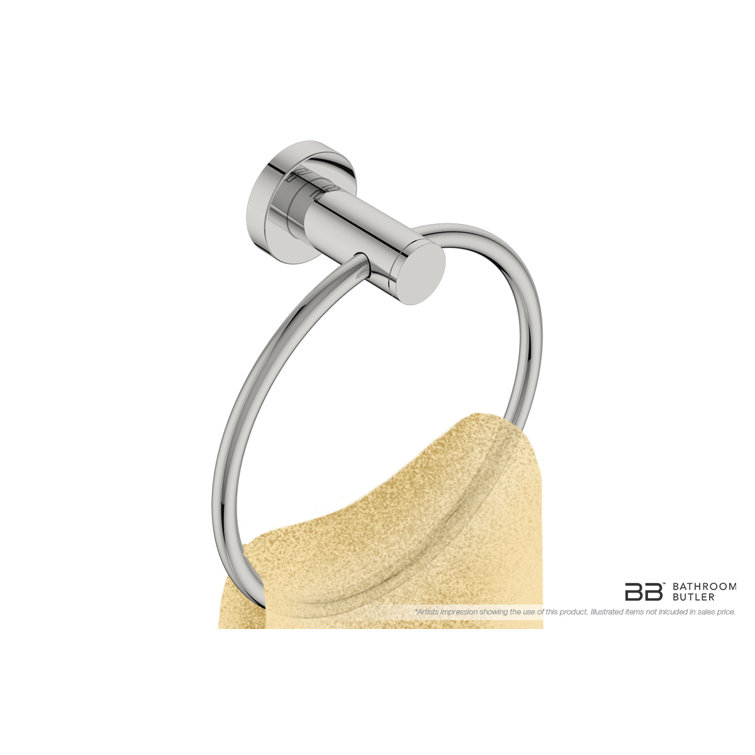 Polished Stainless Steel Contemporary Bathroom Towel Ring