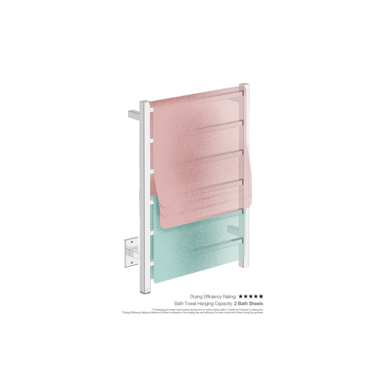 Polished Stainless Steel 21.6'' 6-Bar Towel Rack