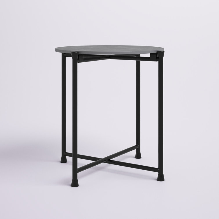 Modern Faux Stone 20" Square Black Aluminum Outdoor Cocktail Table