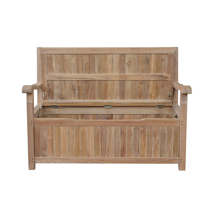 Vilano Natural Teak Outdoor Storage Bench