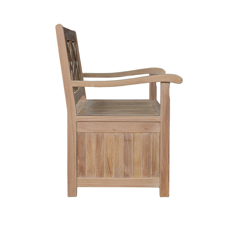 Vilano Natural Teak Outdoor Storage Bench