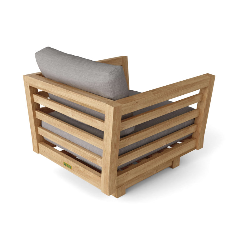 Cordoba Natural Teak and Gray Swivel Lounge Chair