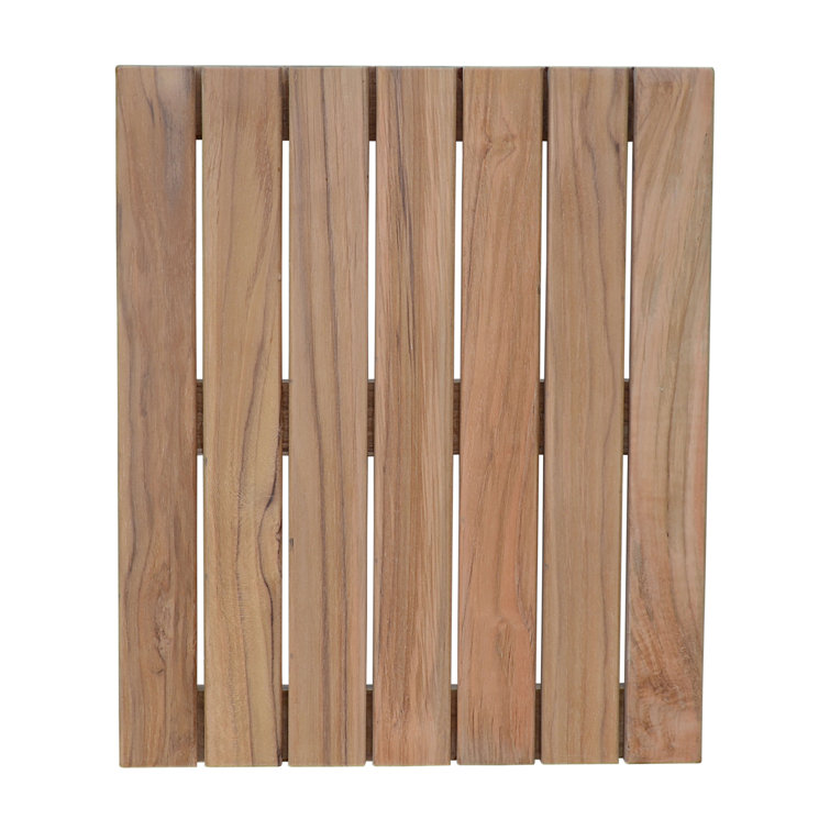 Teak and Stainless Steel Wall-Mounted Folding Chair