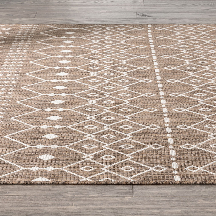 Taupe Synthetic 5' x 7' Easy-Care Rectangular Area Rug