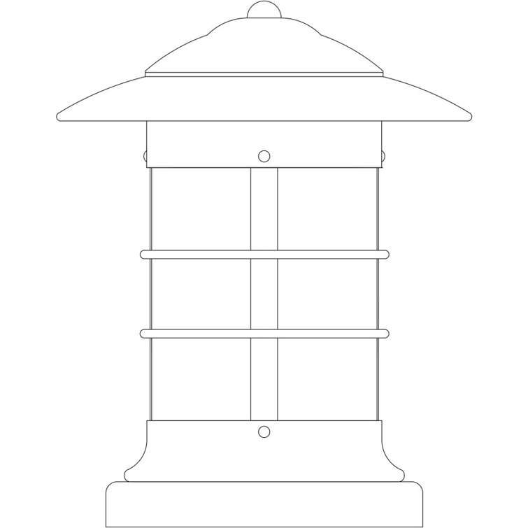 Antique Brass and Frosted Glass Outdoor Pier Mount Light