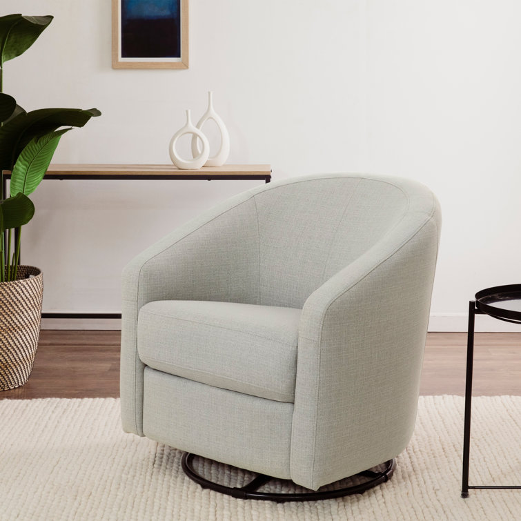 Madison 32'' Performance Natural Eco-Twill Mid-Century Swivel Glider