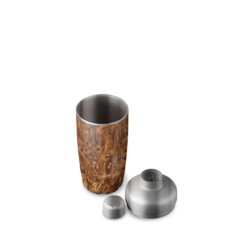 Teakwood Stainless Steel Cocktail Shaker Set with Jigger