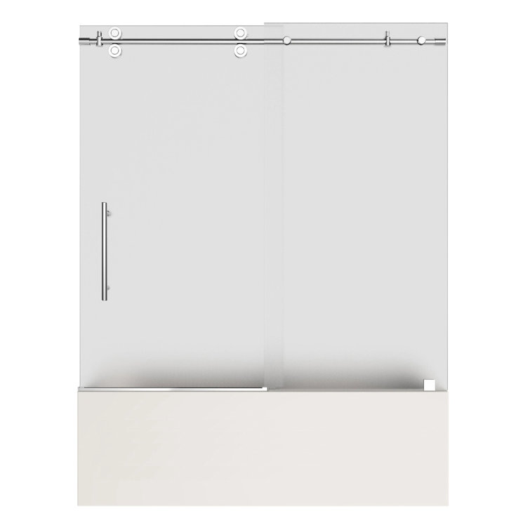 Langham 60'' Clear Glass Stainless Steel Sliding Tub Door