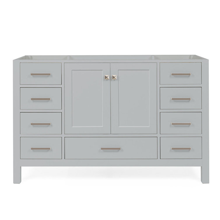 Cambridge 54" Grey Solid Wood Freestanding Bathroom Vanity