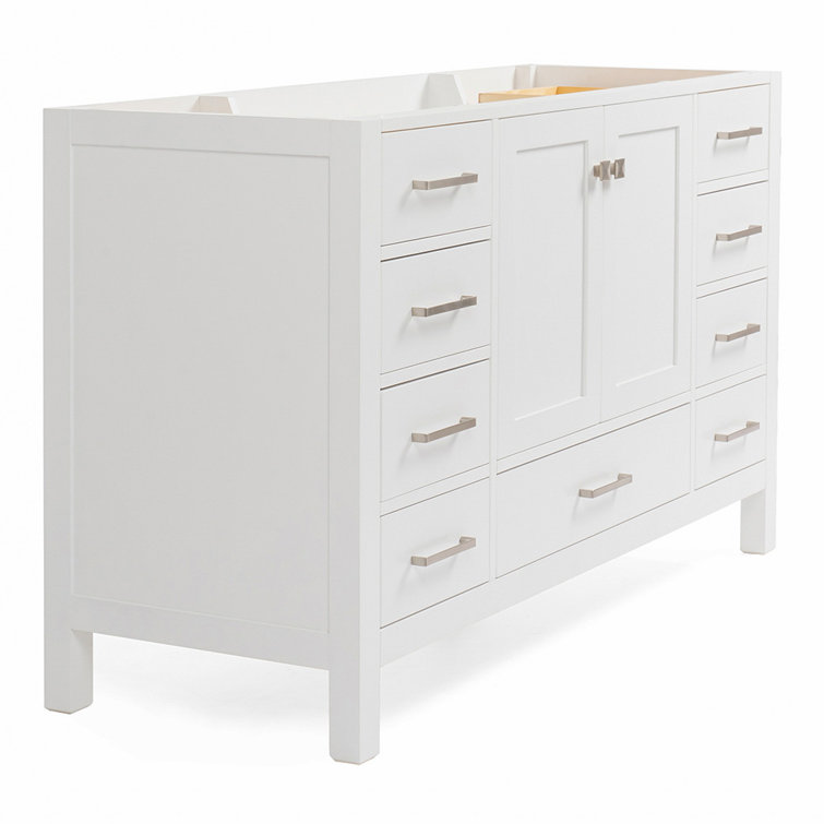 Cambridge 54" White Solid Wood Single Vanity Cabinet