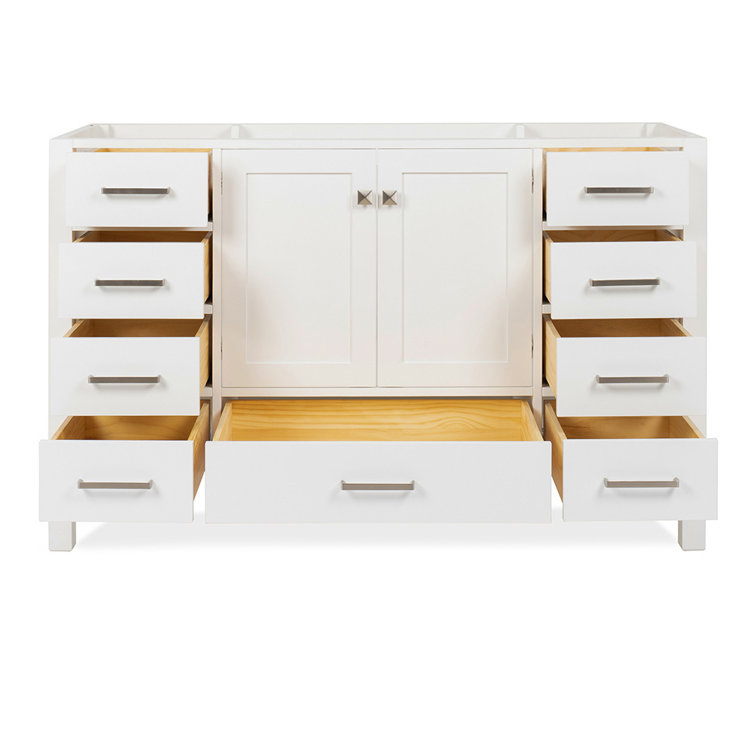 Cambridge 54" White Solid Wood Single Vanity Cabinet
