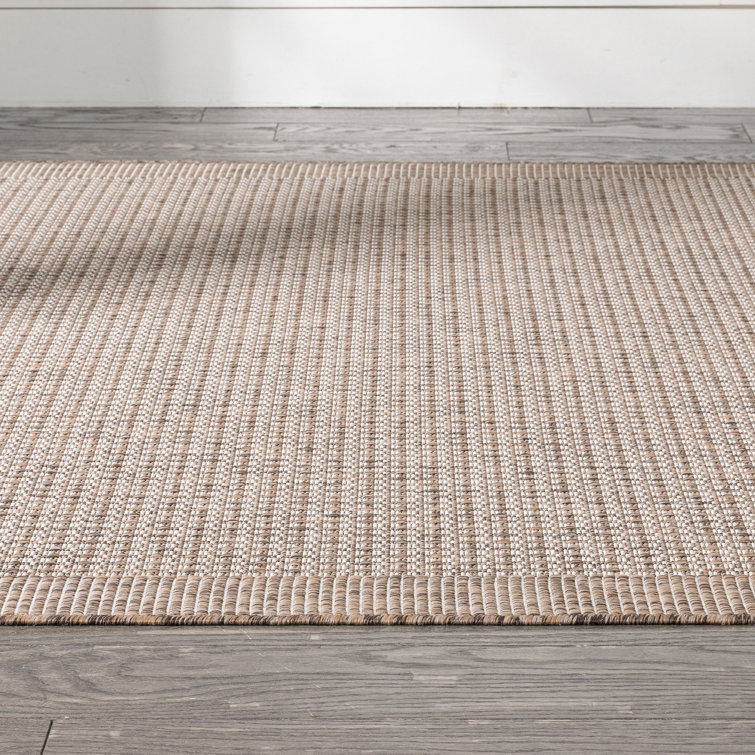 Ivory Synthetic Flat Woven 8' x 10' Indoor/Outdoor Rug