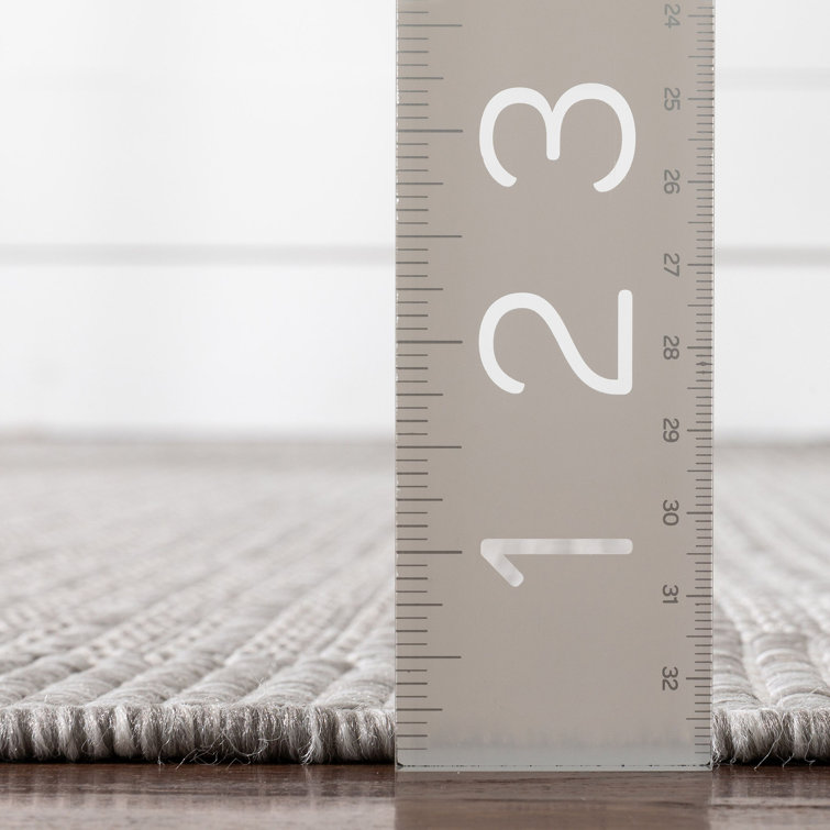 Grey Ivory Flatweave Indoor Outdoor Synthetic Rug