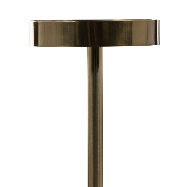 Black and Dark Brown Stone Pedestal End Table