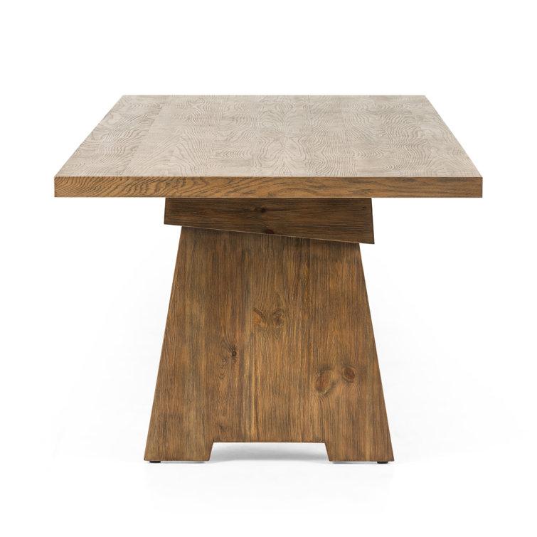 Darnell Light Oak Rectangular Farmhouse Dining Table