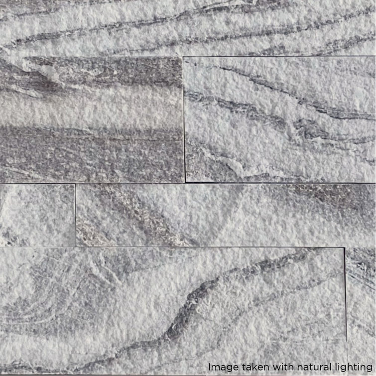 Gray Sand 24'' x 6'' Natural Stone Peel and Stick Mosaic Tile