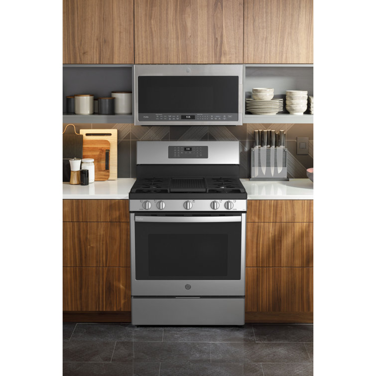GE Profile 30" Stainless Steel Smart Gas Range with Griddle