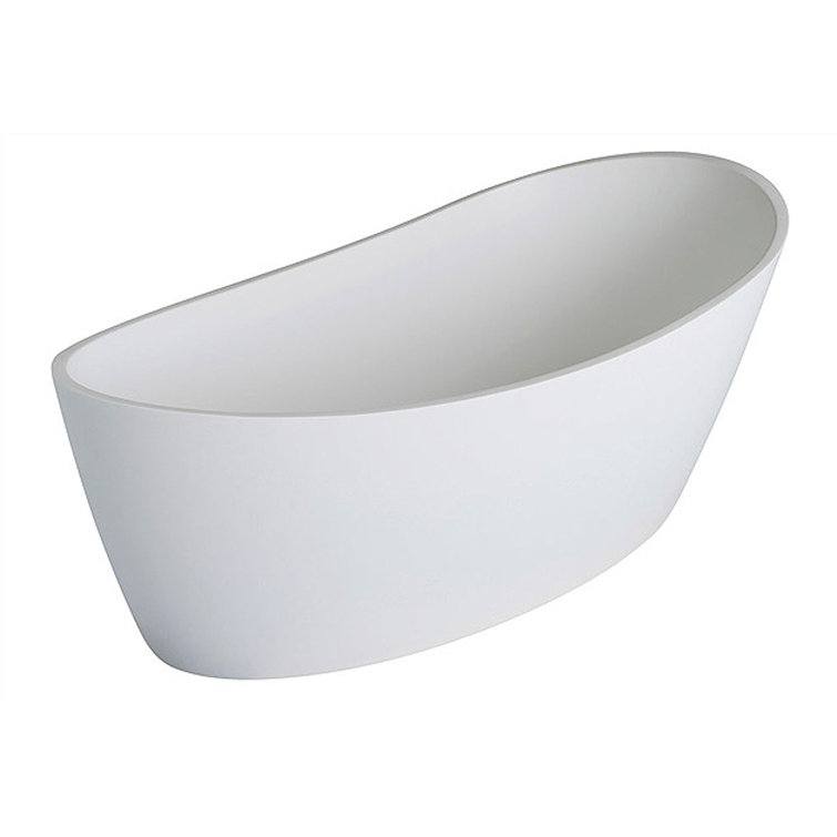 Dune 68'' Matte White Freestanding Oval Bathtub