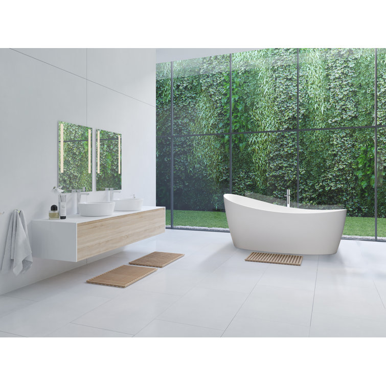 Dune 59'' Matte White Freestanding Oval Bathtub