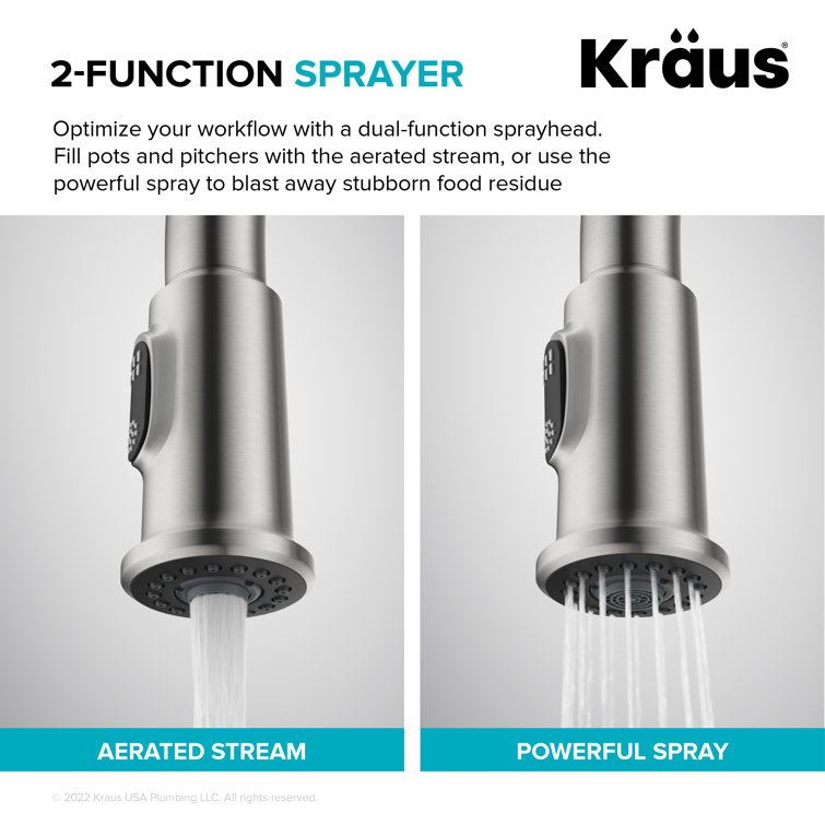 Spot-Free Stainless Steel Pull-Down Single Handle Kitchen Faucet