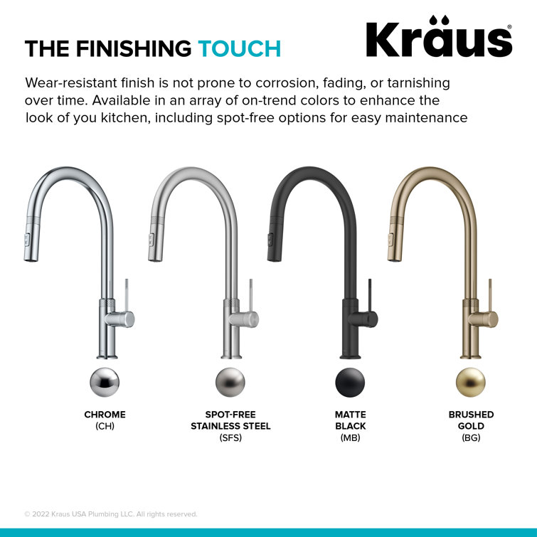 Matte Black High-Arc Single Handle Kitchen Faucet with Pull-out Spray