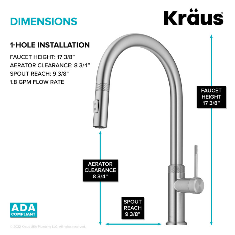Spot-Free Stainless Steel High-Arc Kitchen Faucet with Pull-Down Spray