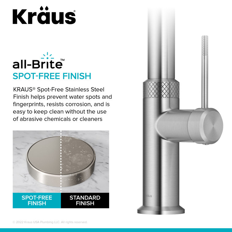 Spot-Free Stainless Steel High-Arc Kitchen Faucet with Pull-Down Spray