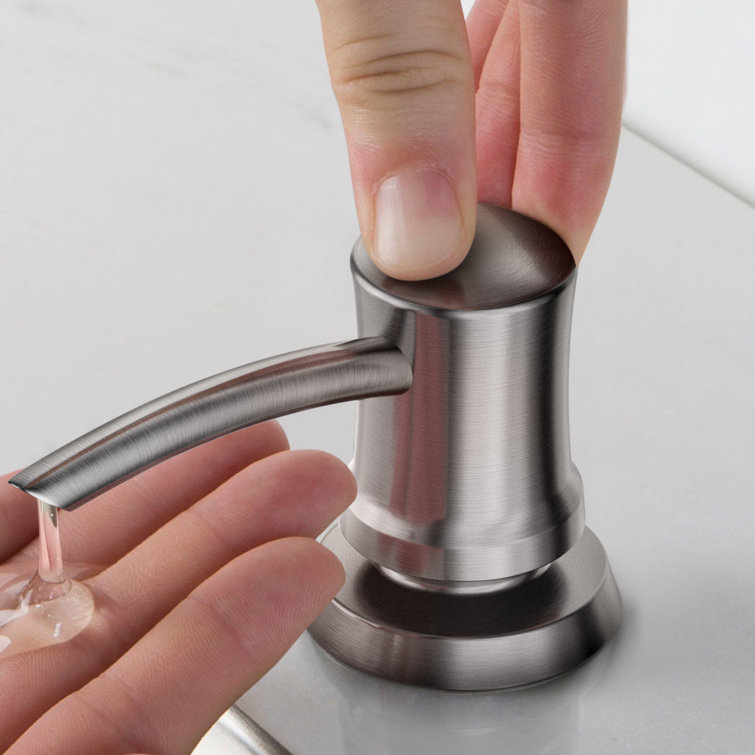 Stainless Steel Easy-Push Kitchen Soap and Lotion Dispenser