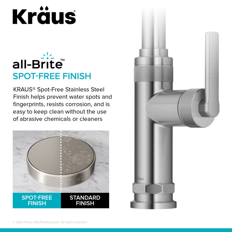 Allyn Hexagonal Bolt 16.75" Industrial Kitchen Faucet in Spot-Free Stainless Steel