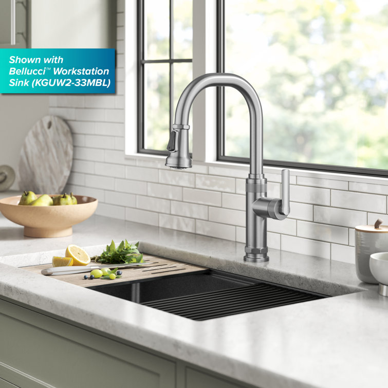 Allyn Hexagonal Bolt 16.75" Industrial Kitchen Faucet in Spot-Free Stainless Steel