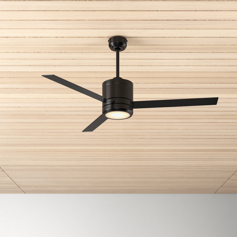 52'' Black Maple 3-Blade Ceiling Fan with LED Light